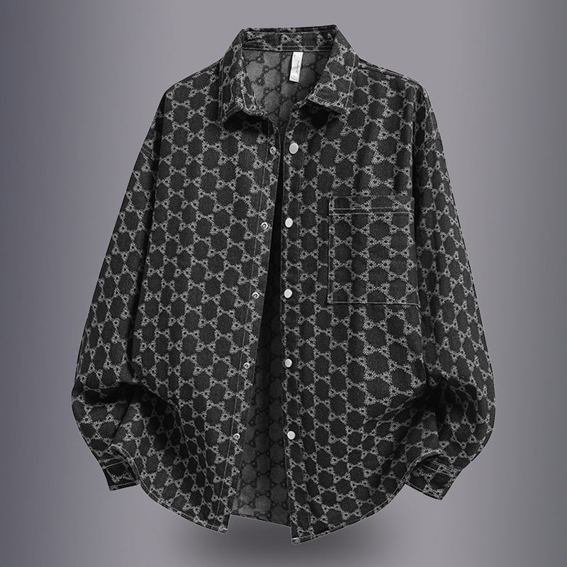 Herren lässige Overshirtjacke mit einzigartigem Muster Echoarchiv