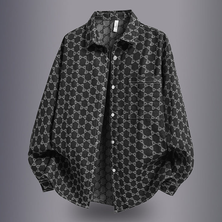 Herren lässige Overshirtjacke mit einzigartigem Muster Echoarchiv