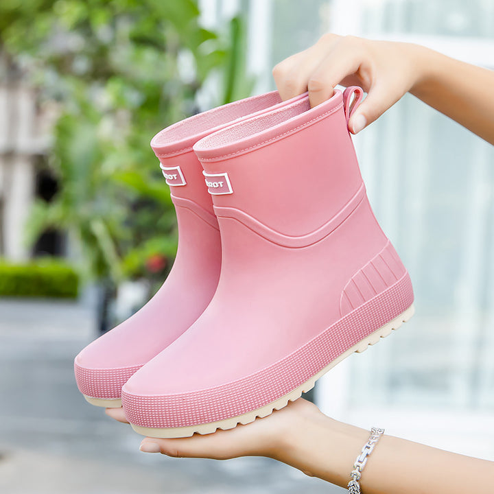 Damen Wasserdichte Kurz-Gummistiefel mit rutschfester Profilsohle und komfortabler Innensohle Echoarhiv – Lioré