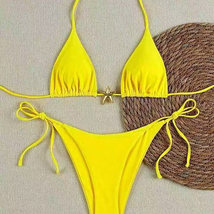 Damen Bikini-Set mit verstellbarem Triangel-Oberteil und hoher Taillenhose Echo Archiv