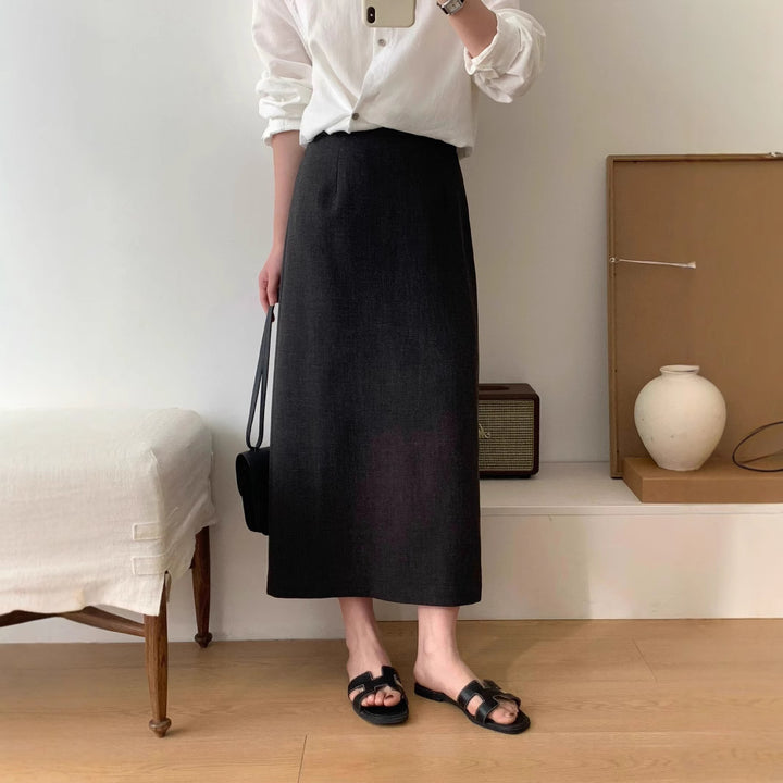 Damen Eleganter Maxi-Rock mit hohem Bund und zeitlosem Schnitt Echoarchiv