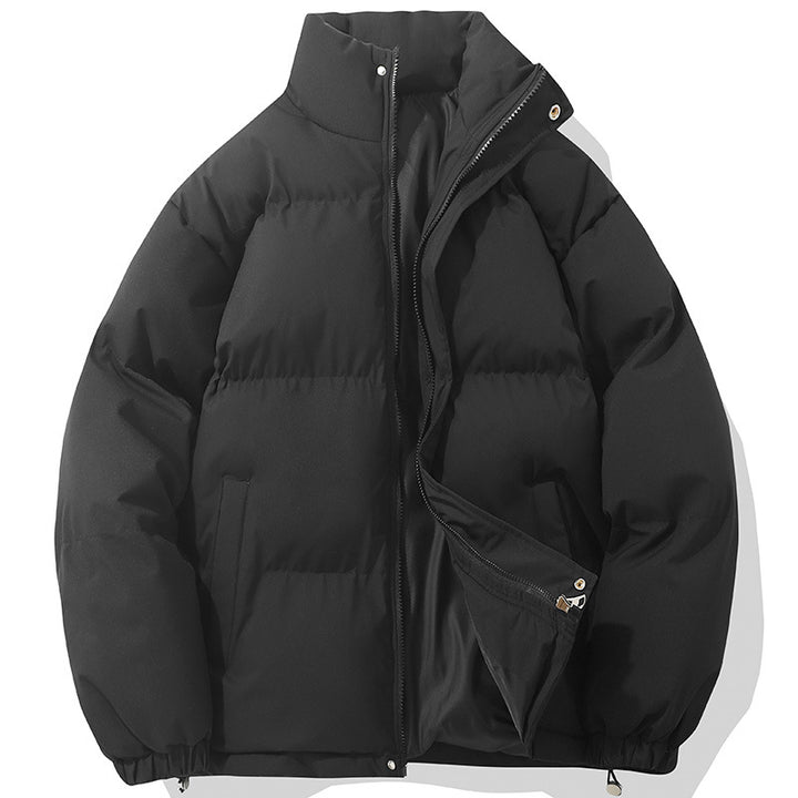Herren wärmende Pufferjacke mit hohem Stehkragen, verdecktem Zwei-Wege-Reißverschluss und elastischen Bündchen – Marzano
