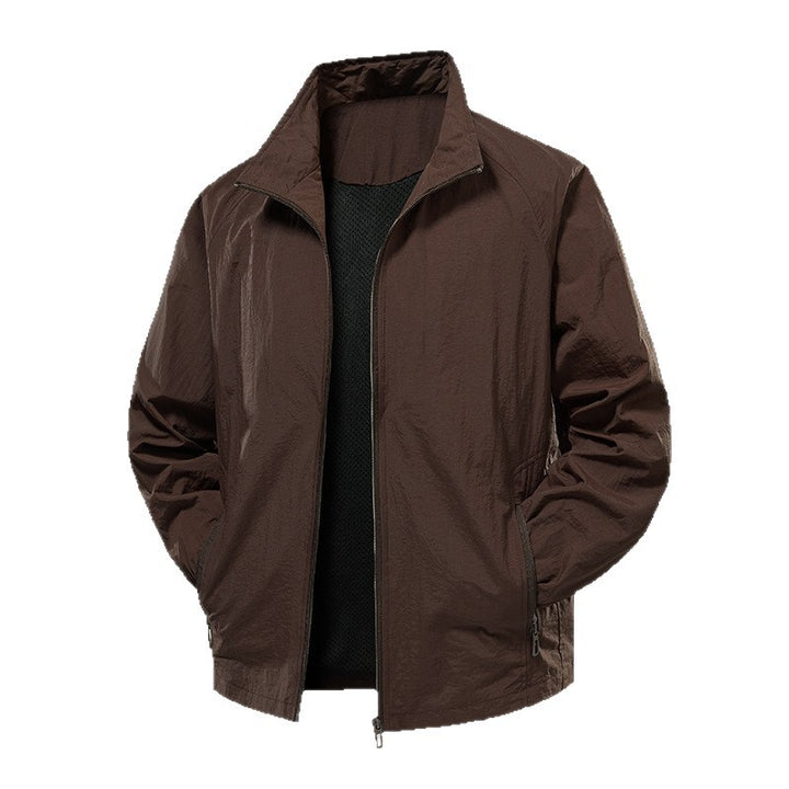 Herren Ultraleichter Windbreaker mit atmungsaktivem Mesh-Futter und verdecktem Reißverschluss Echoarchiv