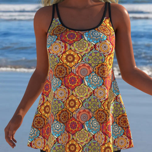 Damen Schwimmanzug mit modischem A-Linien-Schnitt und floralem Design Echo Archiv