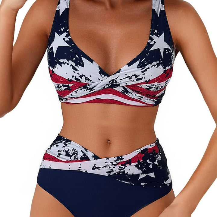Damen Sportliches Bikini-Set mit hochgeschnittenem Bund Echo Archiv