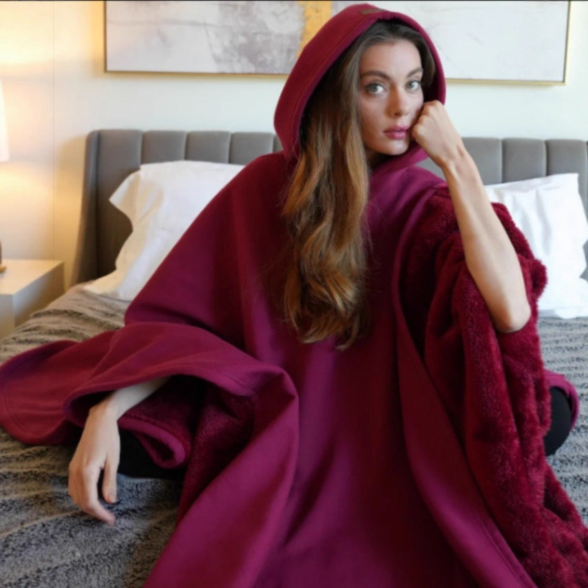 Unisex nan Kapuzen-Poncho Kuscheldecke mit weichem Futter und großzügigem Oversize-Schnitt Echo Archiv