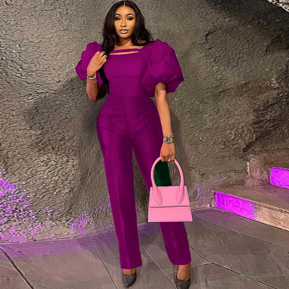 Damen Jumpsuit mit voluminösen Puffärmeln und tailliertem Design Echo Archiv