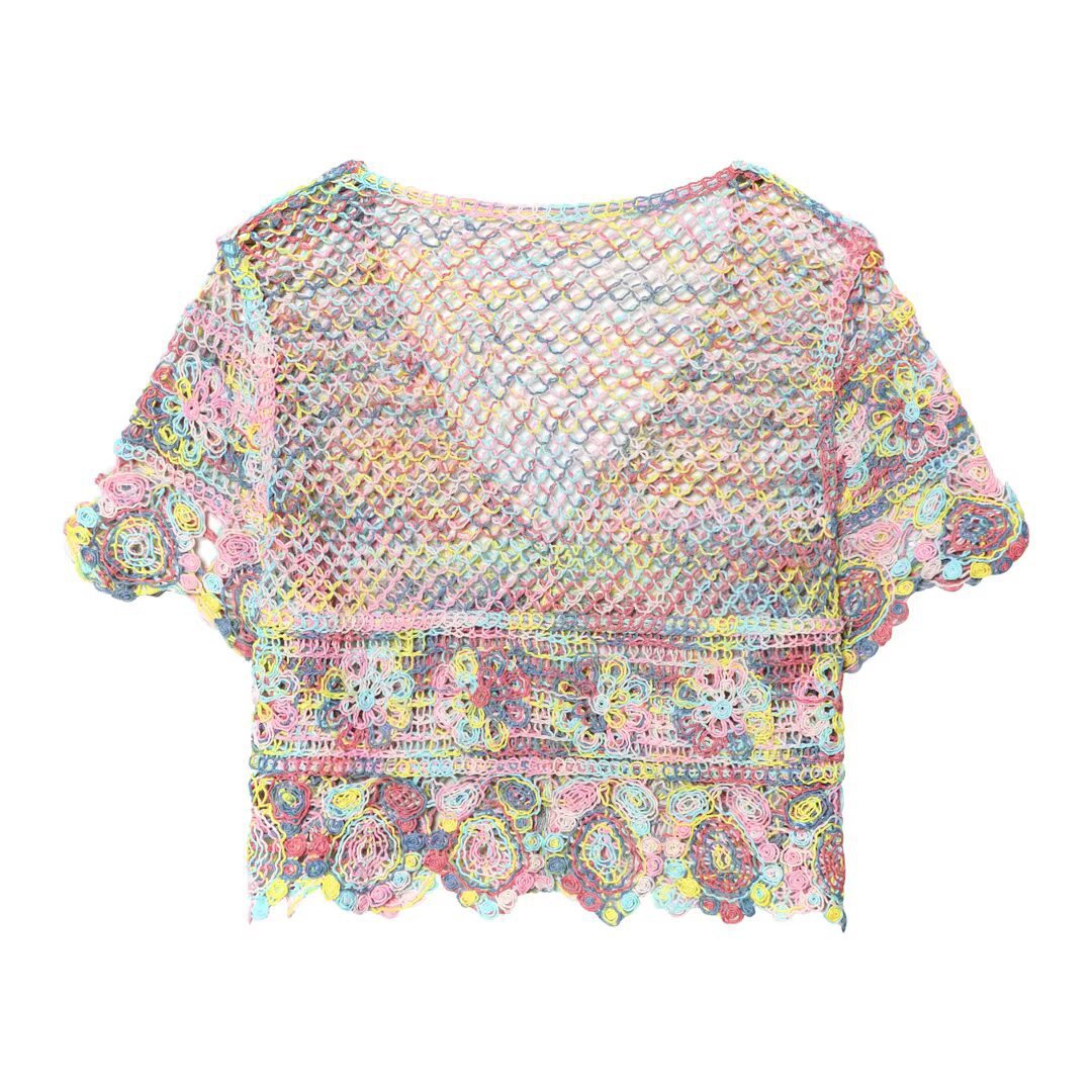Damen luftige Strickjacke mit Blumenmuster Echo Archiv