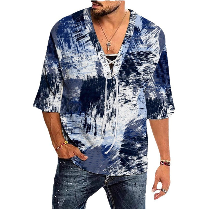 Herren grafisches Shirt mit modernem Schnürdesign Echoarchiv