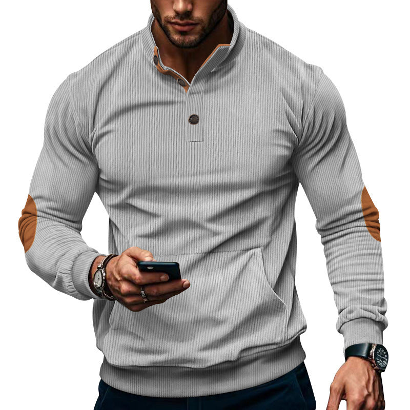 Herren Sportlicher Pullover mit praktischem Knopfverschluss und komfortablem Schnitt Echoarchiv