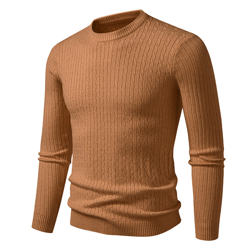Herren modischer Strickpullover mit feinem Zopfmuster Echoarchiv