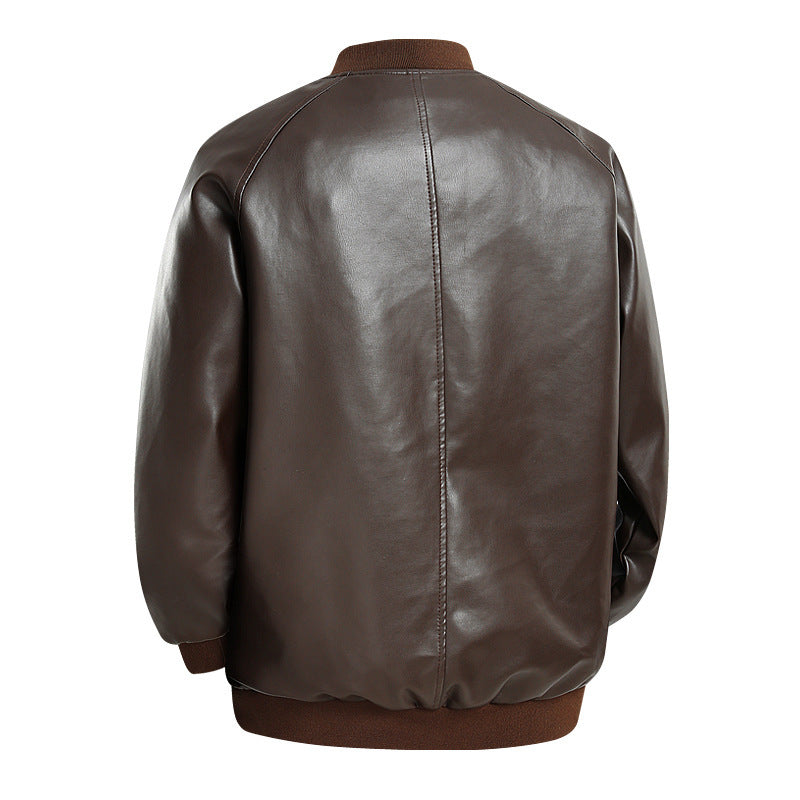 Herren Modische Leder Bomberjacke Echo Archiv