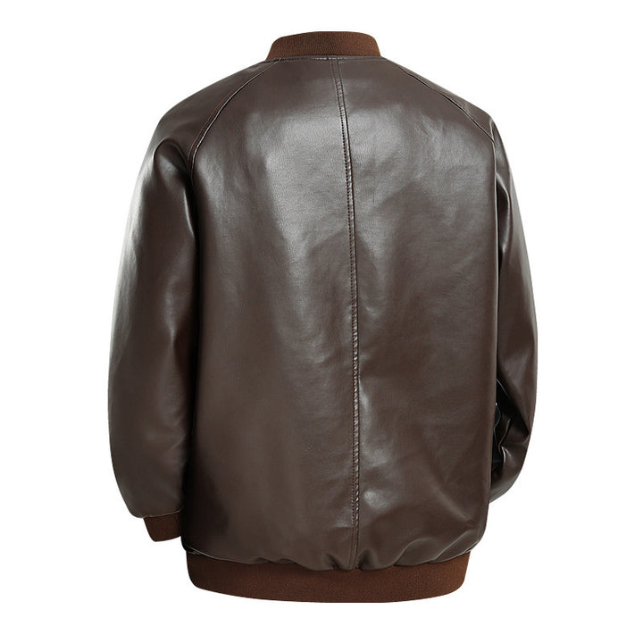 Herren Modische Leder Bomberjacke Echo Archiv