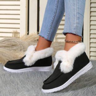 Damen Gefütterte Hausstiefel mit Kunstfell-Kragen und rutschfester Gummisohle Echo Archiv