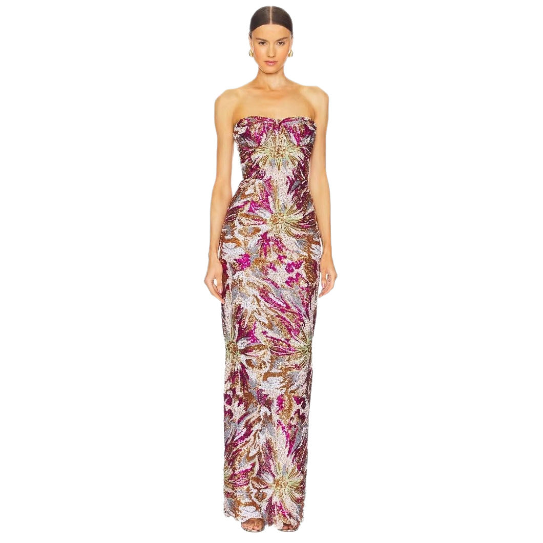 Damen Glamouröses Abendkleid mit schillernden Pailletten und taillierter Silhouette Echo Archiv