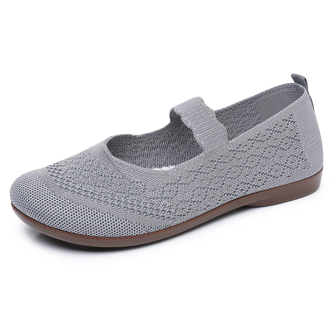 Damen nan gestrickter Mary-Jane-Slipper mit elastischem Riemen und ergonomischer Komfortsohle Echo Archiv
