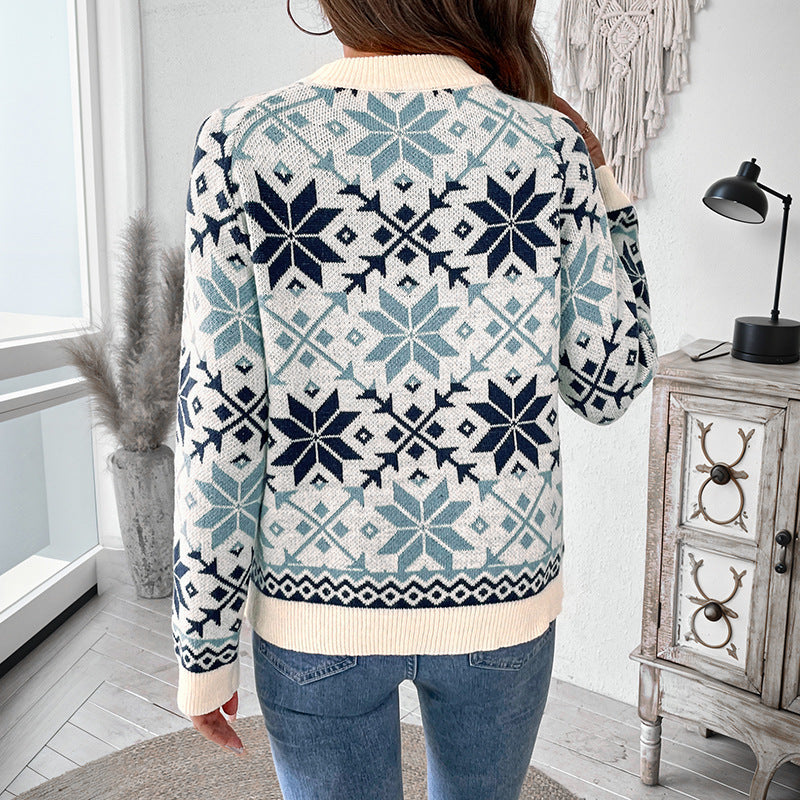 Damen Winterlicher Strickpullover mit geometrischem Muster Echo Archiv