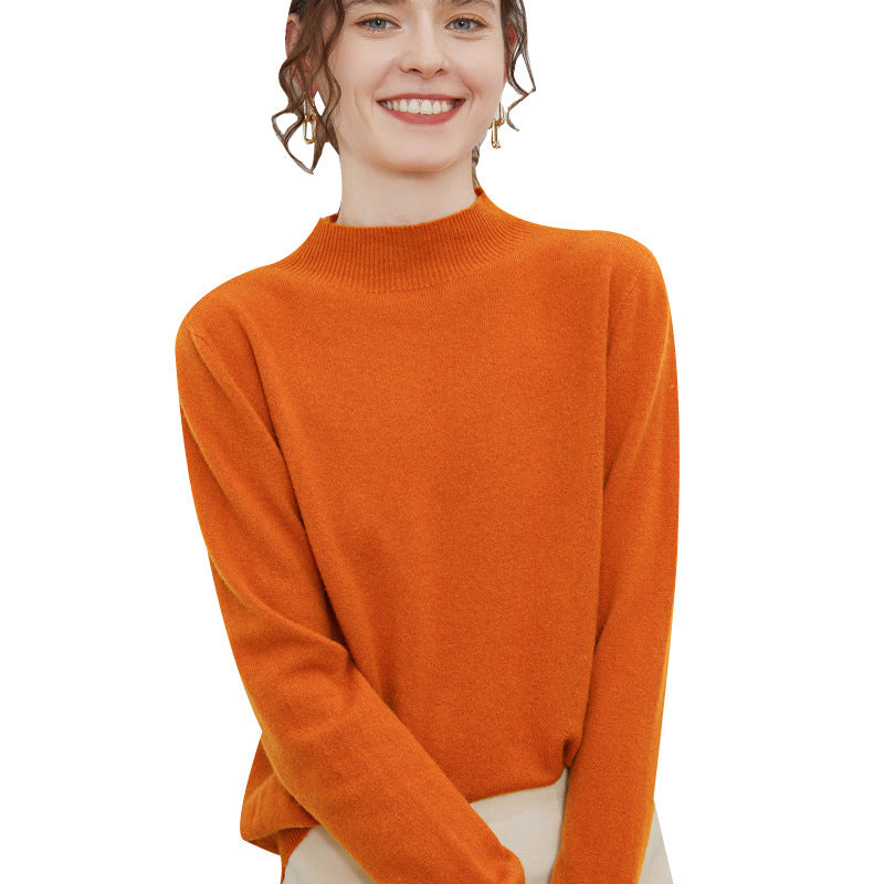 Damen weicher Feinstrick-Mockneckpullover mit Angora‑Look und legerer Silhouette Echoarchiv