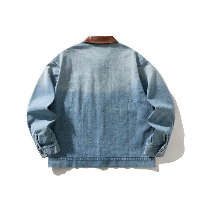 Herren Jeansblouson im Worker-Look mit Kontrastkragen Echo Archiv