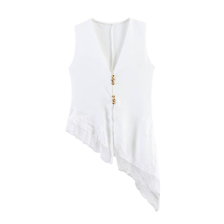 Damen asymmetrische Weste mit eleganter Spitze Echo Archiv