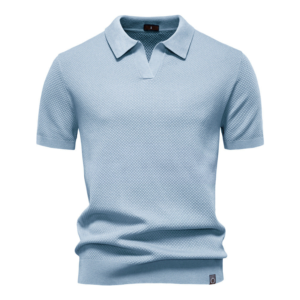 Herren Kurzärmliges Polo-Shirt mit strukturiertem Design Echoarchiv