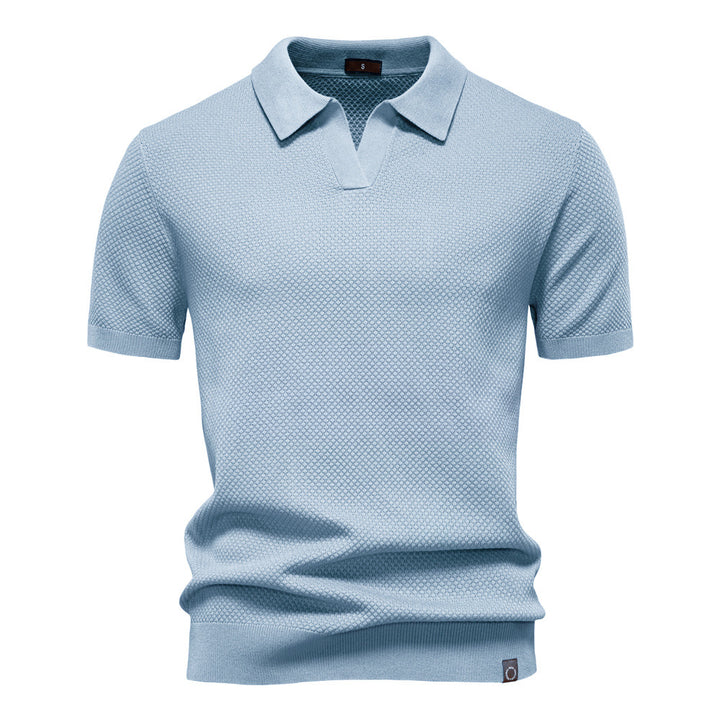 Herren Kurzärmliges Polo-Shirt mit strukturiertem Design Echoarchiv