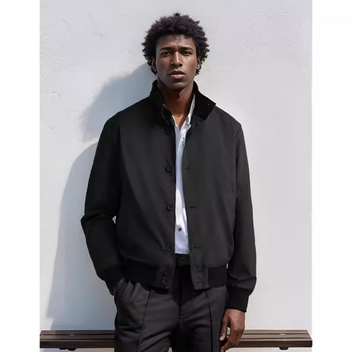 Herren modische Übergangsjacke mit multifunktionalen Taschen und hohem Stehkragen Echoarchiv