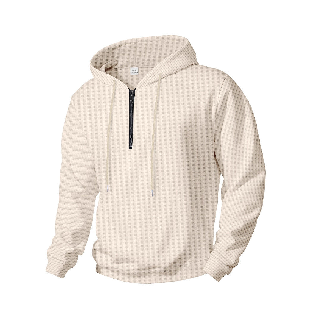 Herren stylischer Kapuzenpullover mit modernem Reißverschluss und strukturierter Textur Echoarchiv
