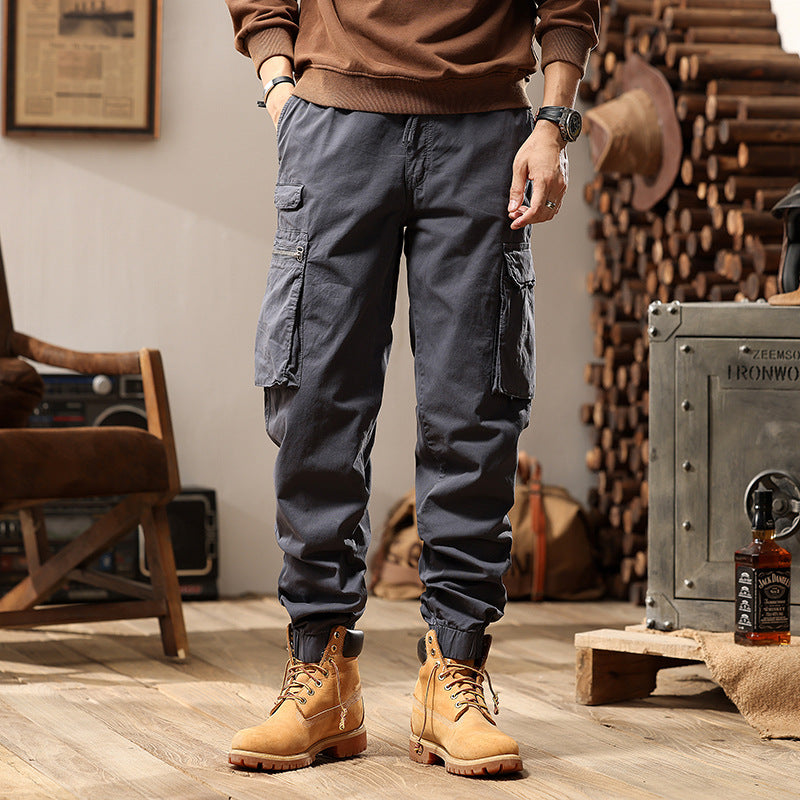 Herren Utility-Cargo-Jogger aus robustem Baumwoll-Twill mit elastischem Komfortbund, Multifach‑Taschen und Reißverschluss-Beintasche Echo Archiv