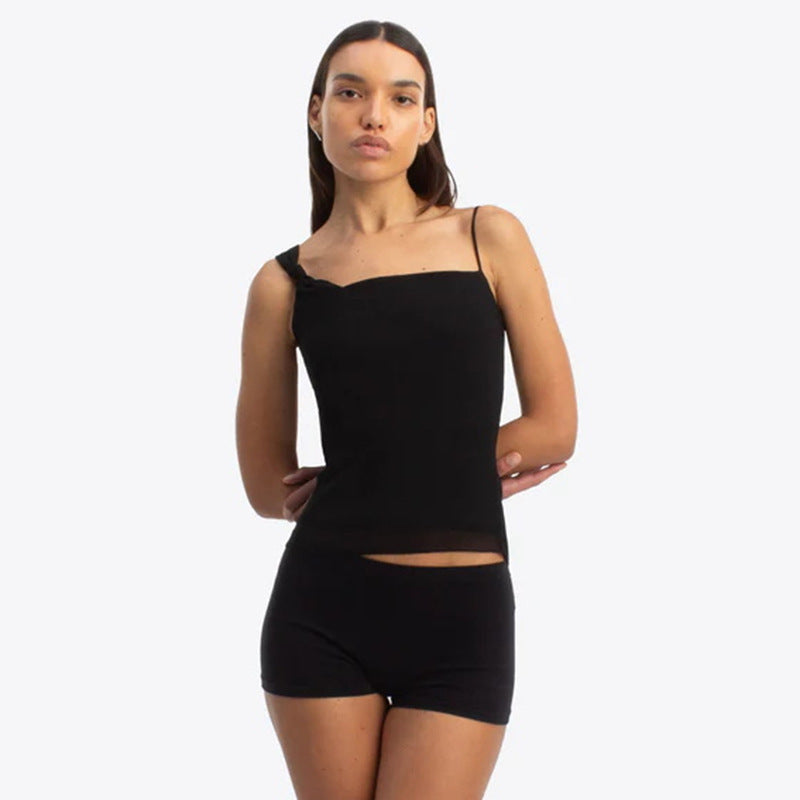 Damen lässiges Trägershirt mit knoten Detail Echo Archiv
