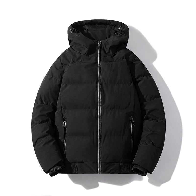 Herren Kurze Thermo-Steppjacke mit Kapuze, mattierter Oberfläche & Kontrastreißverschlüssen Echoarchiv
