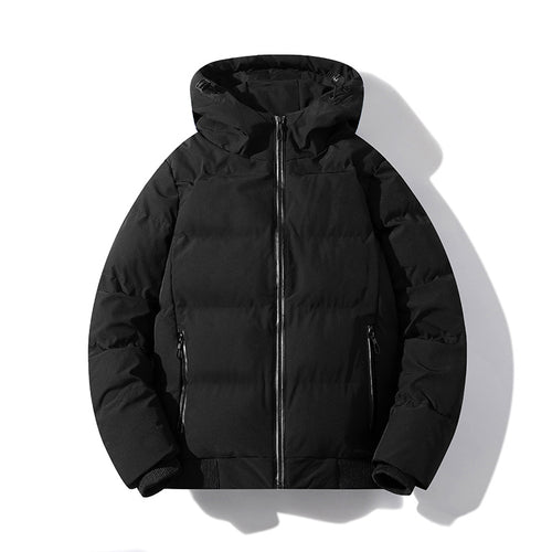 Herren Kurze Thermo-Steppjacke mit Kapuze, mattierter Oberfläche & Kontrastreißverschlüssen Echoarchiv