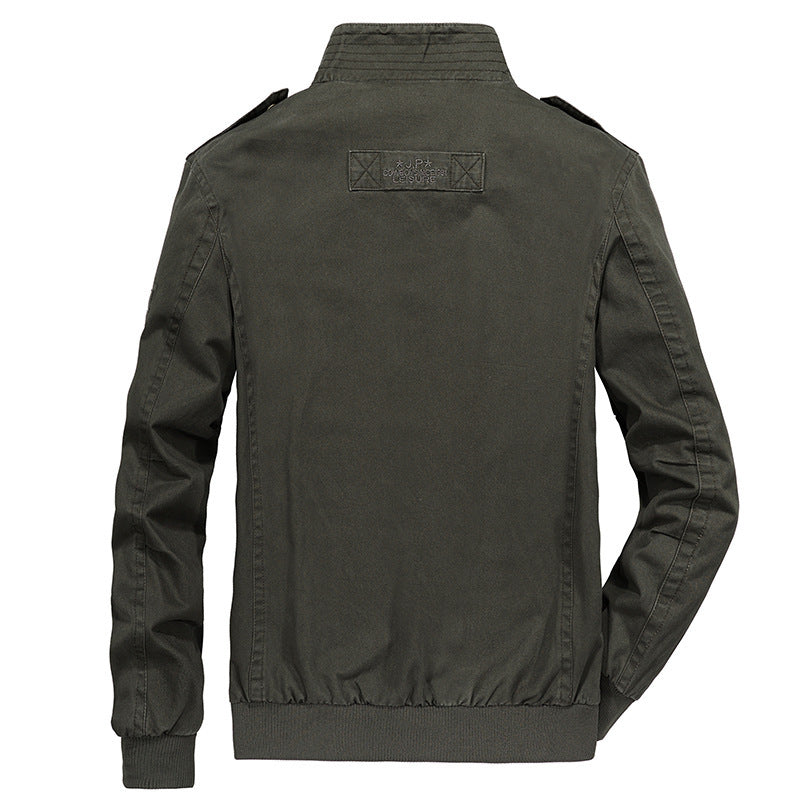 Herren Vintage-Canvas-Blouson mit hochschließendem Stehkragen und aufgesetzten Klappentaschen Echo Archiv
