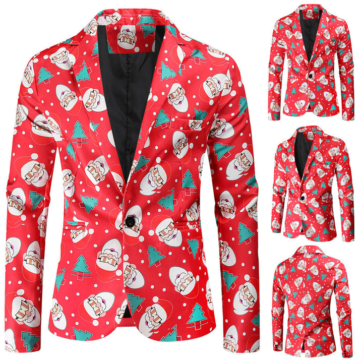 Herren festlicher Blazer mit fröhlichem Weihnachtsdesign Echoarchiv