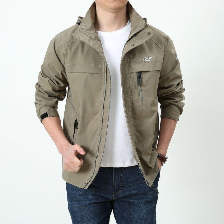 Herren Leichte Softshell-Utilityjacke mit Kapuze, winddichter Shell und Mehrfachtaschen Echoarchiv