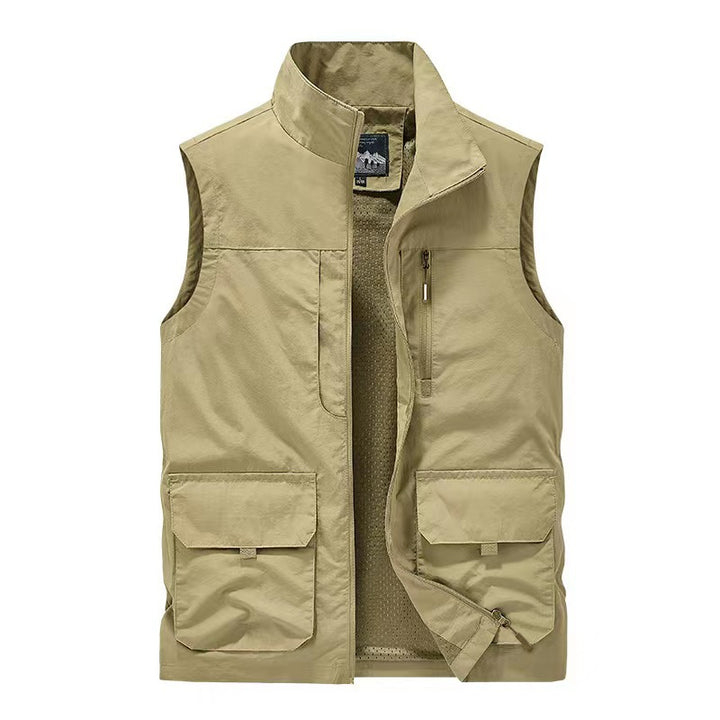 Herren Multifunktionale Utility-Weste mit Stehkragen und Mehrfachtaschen Echo Archiv
