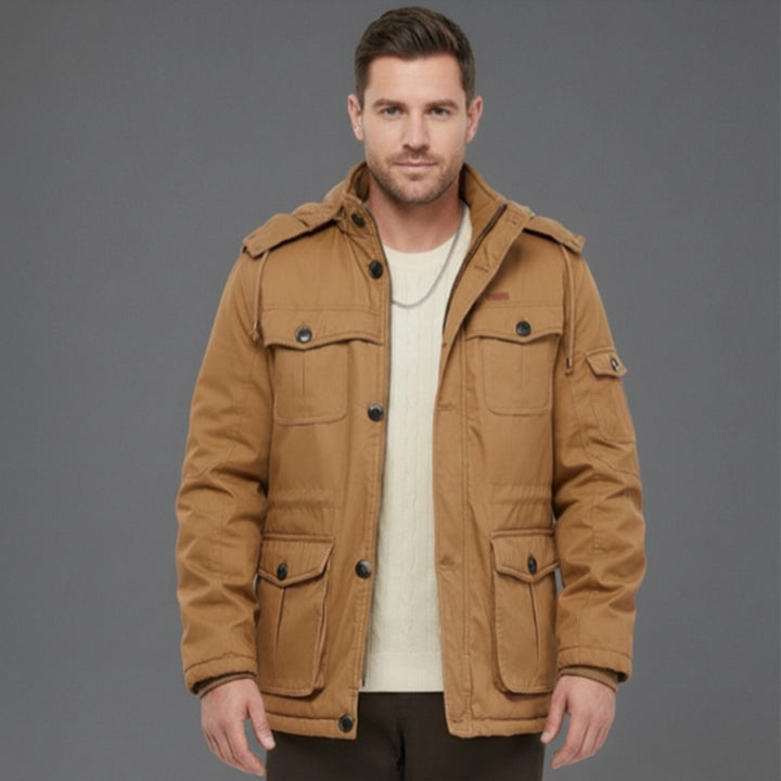 Herren Wattierte Winterparka mit Kapuze und multifunktionalen Taschen Echo Archiv