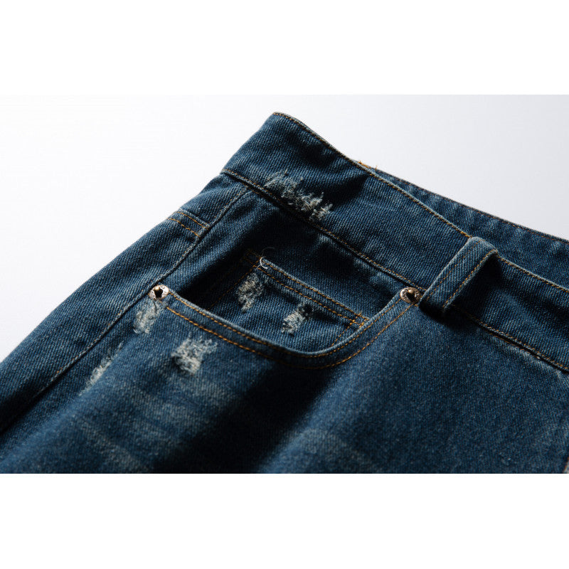 Herren Weite Highwaist Baggy-Jeans mit Used-Waschung und Five-Pocket-Details Echo Archiv
