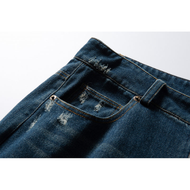 Herren Weite Highwaist Baggy-Jeans mit Used-Waschung und Five-Pocket-Details Echo Archiv