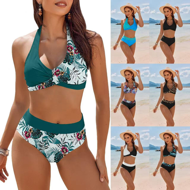 Damen Hochgeschnittener Bikini mit floralem Design Echo Archiv