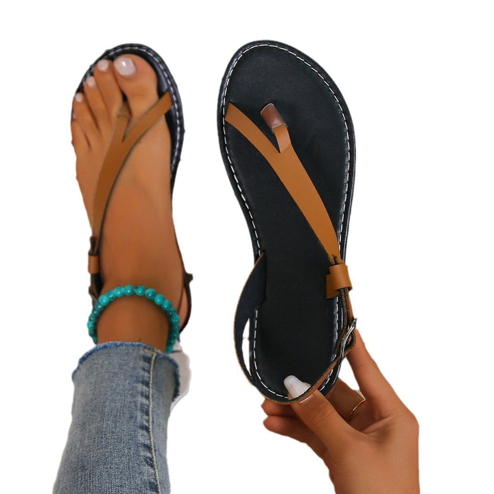 Damen Zehentrenner-Sandalen mit elegantem Riemendesign und komfortablem Fußbett Echoarchiv