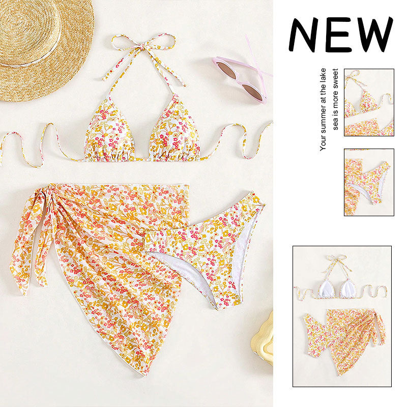 Damen Triangel-Bikini-Set mit floralem Wickeltuch Echo Archiv