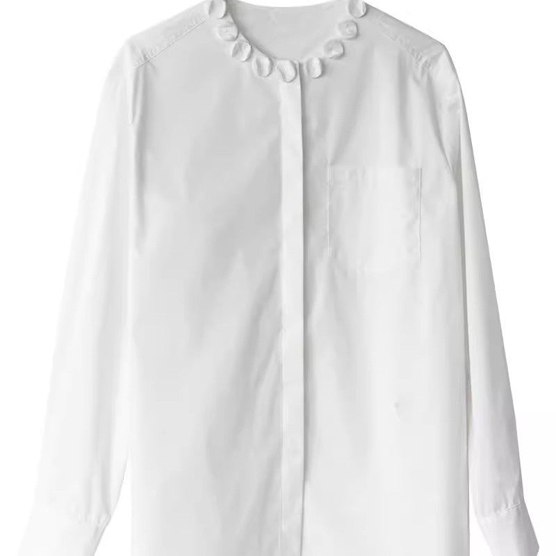 Damen Elegante Bluse mit dekorativem Kragen Echoarchiv