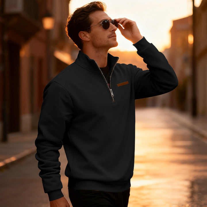 Herren Sportlicher Pullover mit halbhochgeschlossenem Reißverschluss Echoarchiv