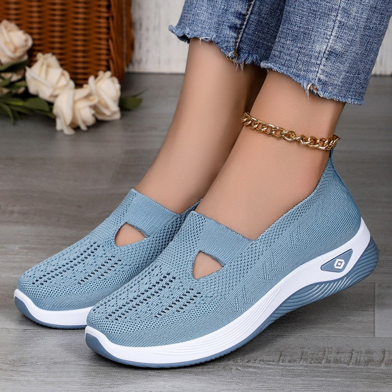 Damen nan leichte atmungsaktive Strickslipper mit Memoryschaum und rutschfester Laufsohle Echo Archiv