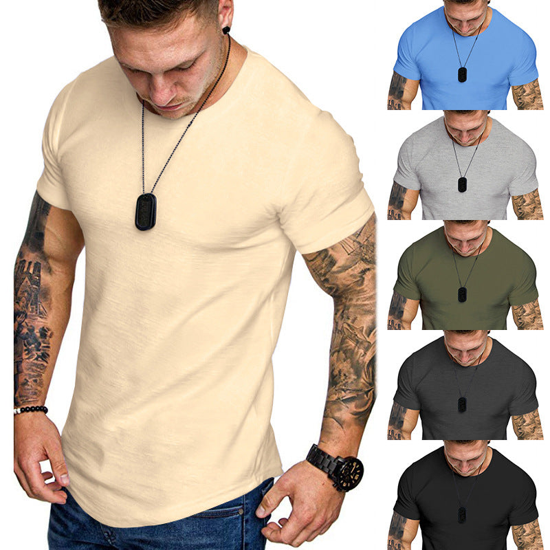 Herren nan figurbetontes Rundhalsshirt mit athletischem Schnitt elastischem Baumwoll-Elasthan-Mix und abgerundetem Saum Echo Archiv