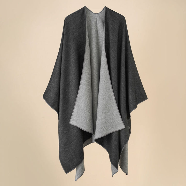 Damen Wohlfühl-Poncho Aus Weichem Wollmix mit Elegantem Schnitt Echoarchiv