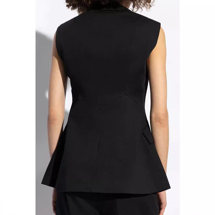 Damen Ärmelloser Blazer mit markantem Schalkragen und taillierter Silhouette Echoarchiv