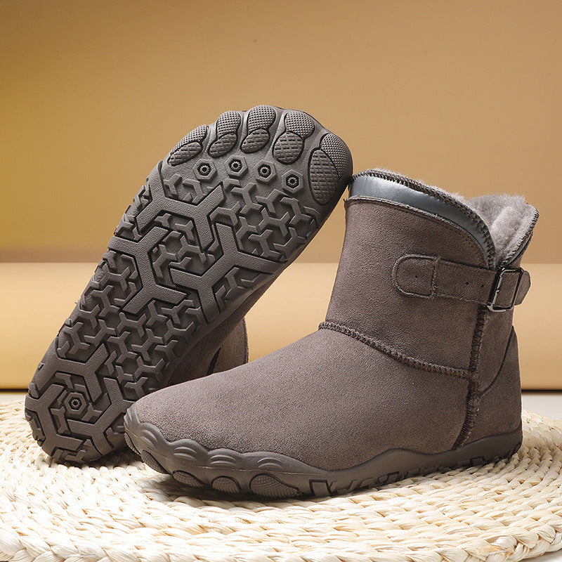 Damen Winterstiefelette mit Kunstfellfutter, rutschfester Profilsohle und verstellbarem Schnallenriemen – Lioré