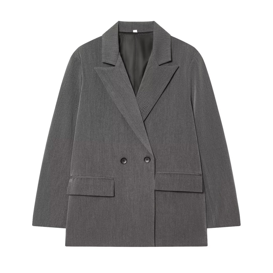 Damen Oversize Doppelreihiger Sakko-Blazer mit Pattentaschen Echo Archiv